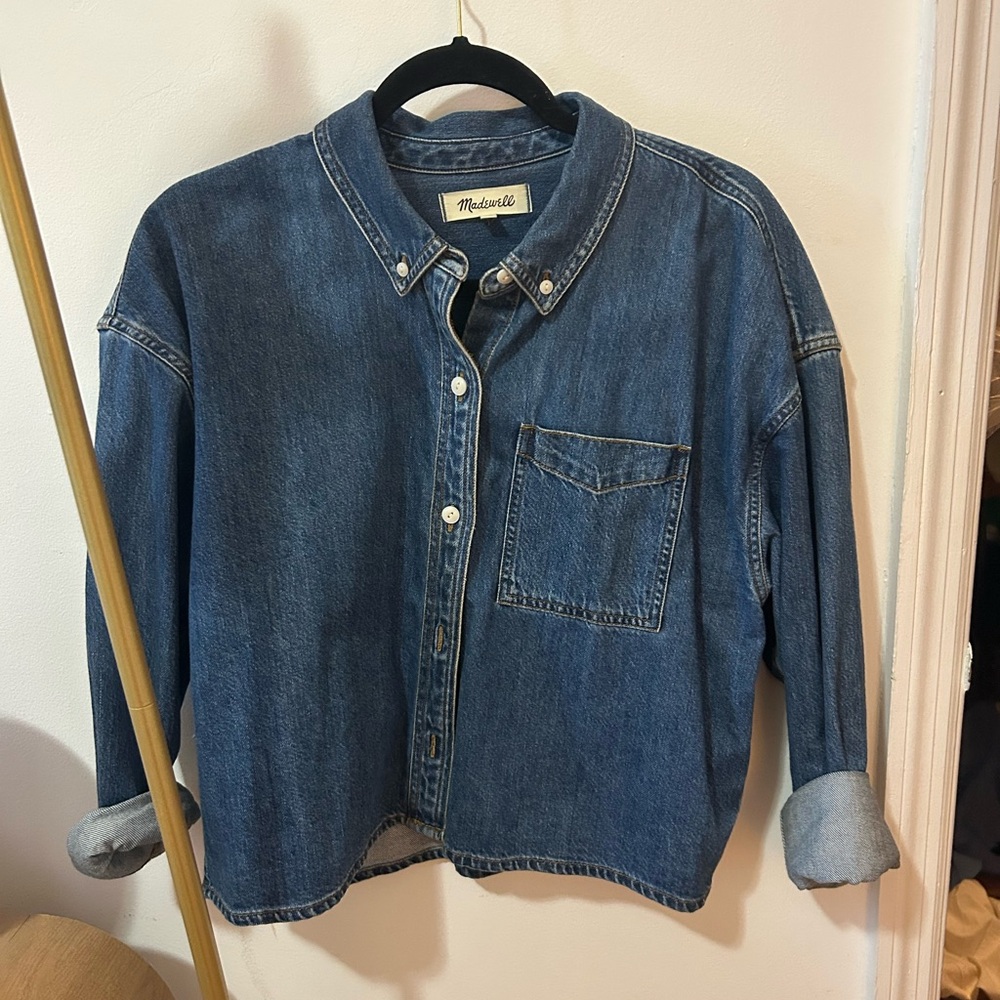 Madewell Indigo Denim Button-Up Shirt - Picture 2 of 3
